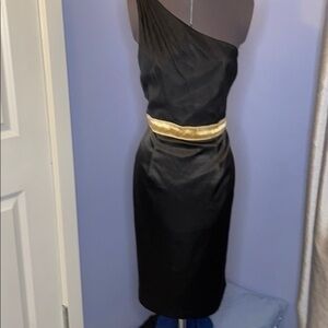 Lotus Grace dress Black satin one shoulder dress. 10